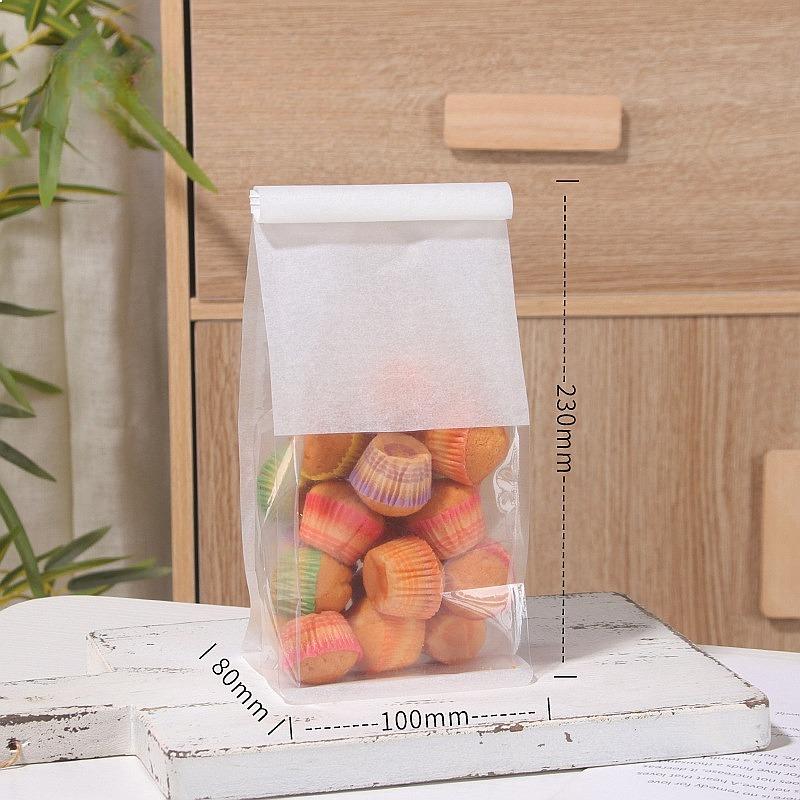 11pcs 111G Toast Packaging Bag Sliced Toast Croissant Mochi Pack Bag Iron Wire Self Sealing Bread Bag