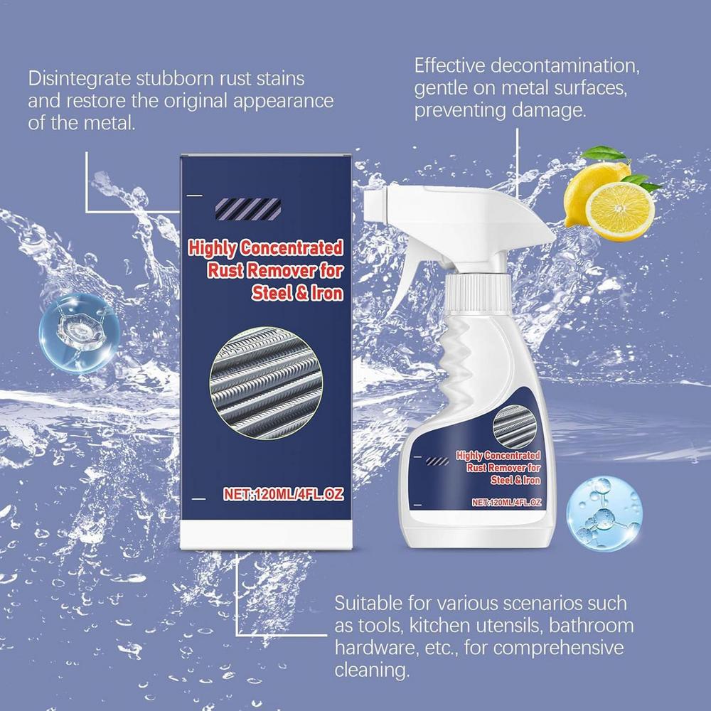 Auto Rostentferner Spray Hohe Effizienz 120ml Auto Rostfleckenentfernung Fahrzeuge Rostentferner Flüssigkeit Reinigung Radpflege Spray