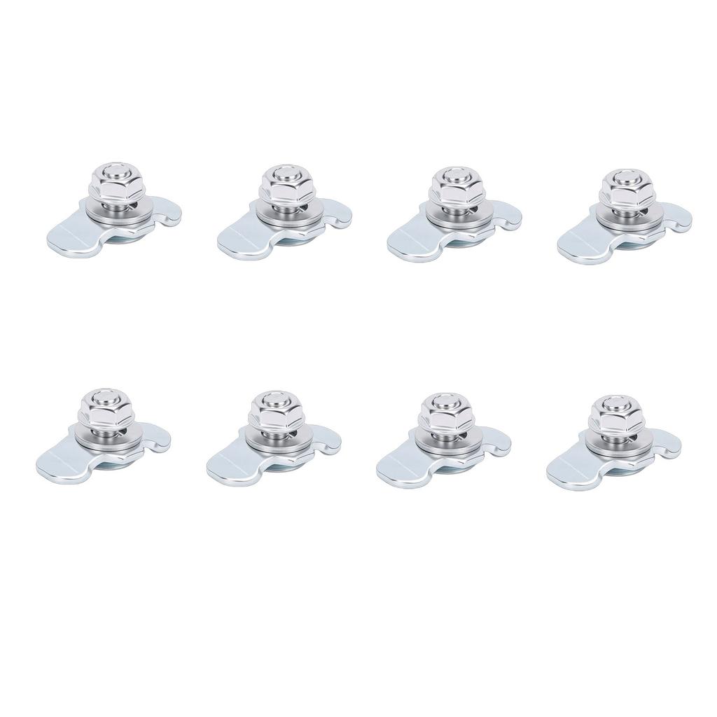 8PCS L Track Threaded Stud Fittings M8x20 6000lb Load Capacity Double Lug Threaded Stud Nuts Silver