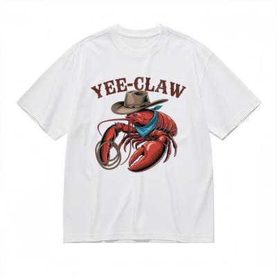 Women's Fashion Trend Comfy Classic T-Shirt Mens Womens Tees Top Red Crab Cap Bandana Art Design Tee
