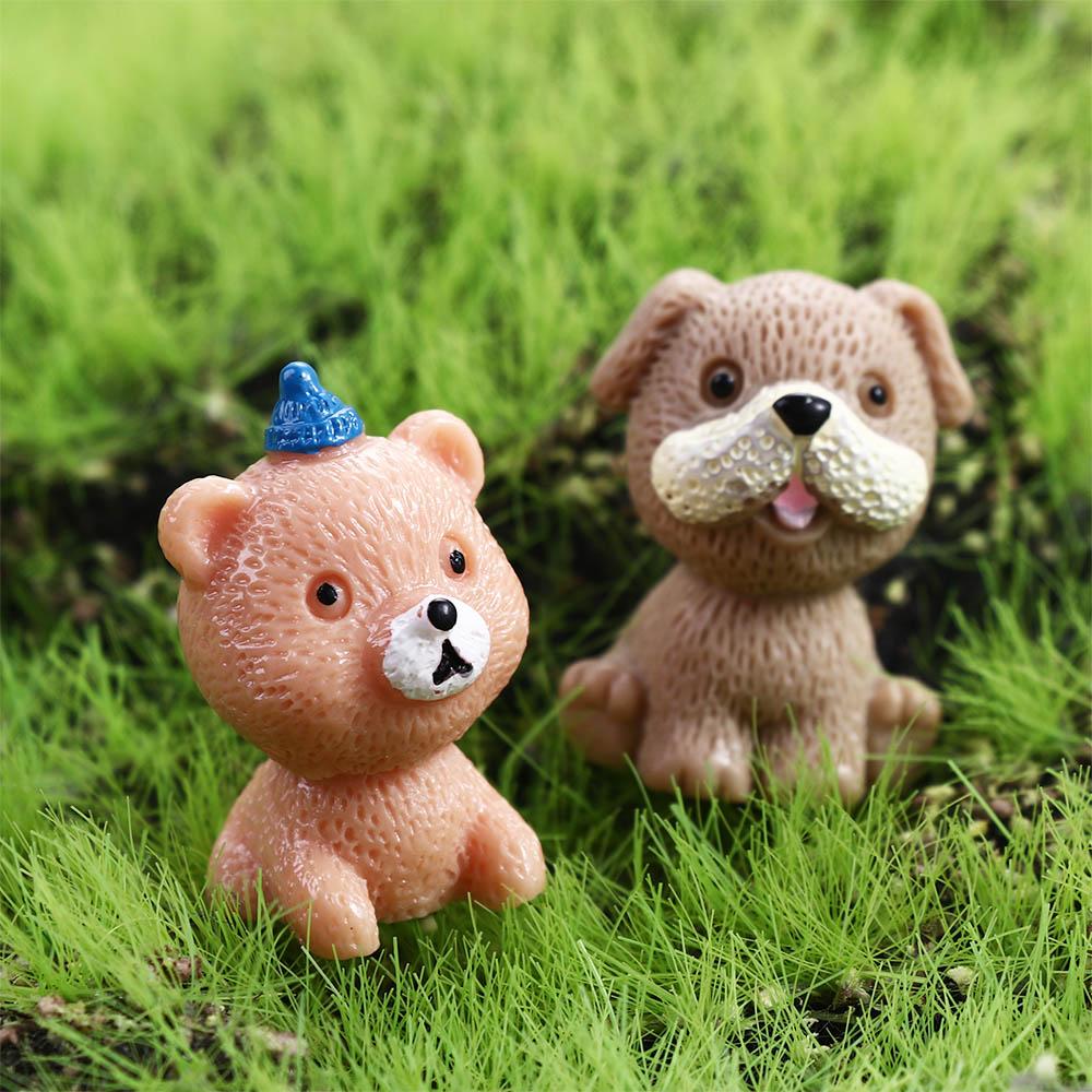 Creative Puppy Statue Fairy Garden Resin Cake Decoration Figurines Dog Ornament Animal Miniature