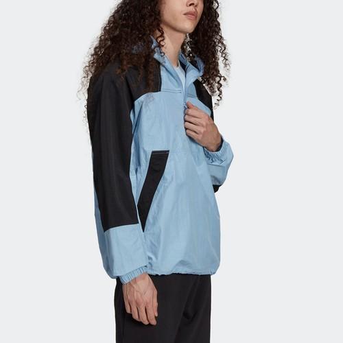 adidas Originals Colorblock Loose-Fit Sports Hoodie Jacket for Men In Sky Blue
