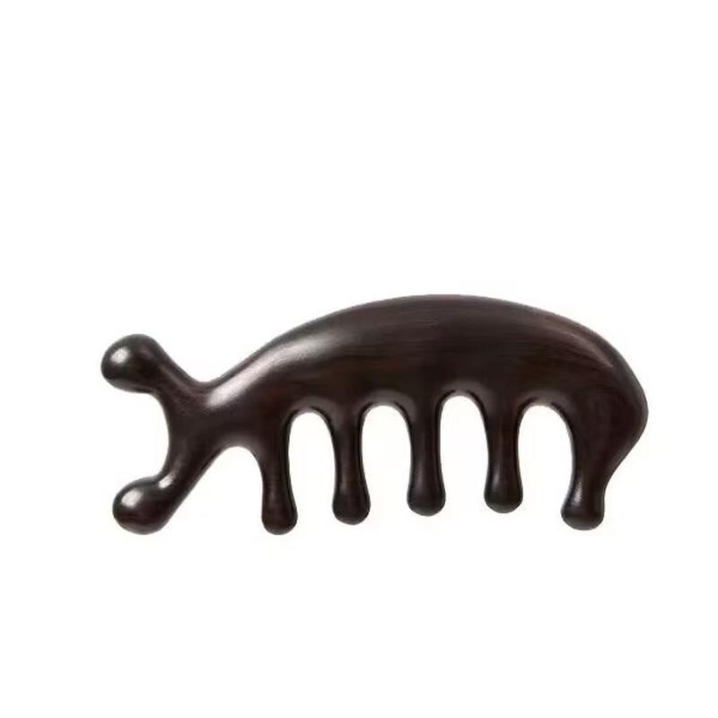 Natural Purple Sandalwood Dolphin Massage Comb