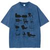 Virbrant Furniture Chair Unisex Fit Washed T-Shirt, Stylish Trendy Y2k Minimalism Sketch Artistic Shirt