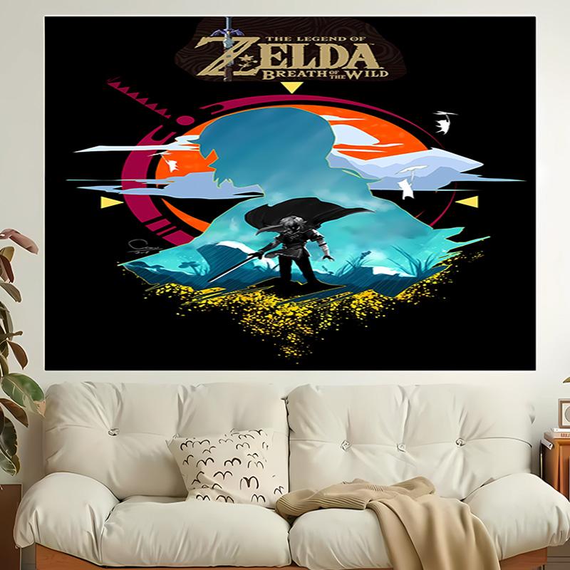 1pc Cartoon Z-Zeldas Tapestry, Living Room, Bedroom, Office, Party Decor, Ideal Festive Gift