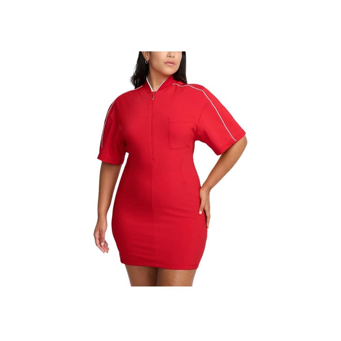 

Nike X Jacquemus Collaboration Outdoor Casual Sport Comfortable Hollowed-Out Stand Collar Short Sleeve Dress Women dresses University-Red FV5683-642 L