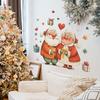 Cartoon Santa Claus Couple Embrace Home Holiday Decoration Wall Stickers