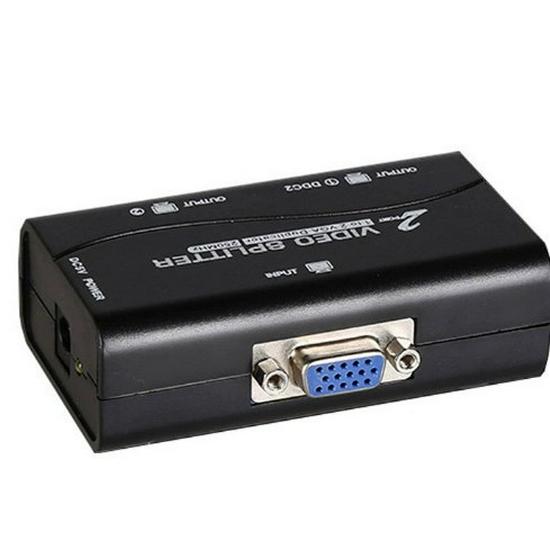 HD VGA Splitter 1-to-2 Dual Screen Video Distributor