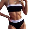The New 1011 Tube Top Bikini Color Matching Split Swimsuit Black and White Contrasting Swimsuit Is Now