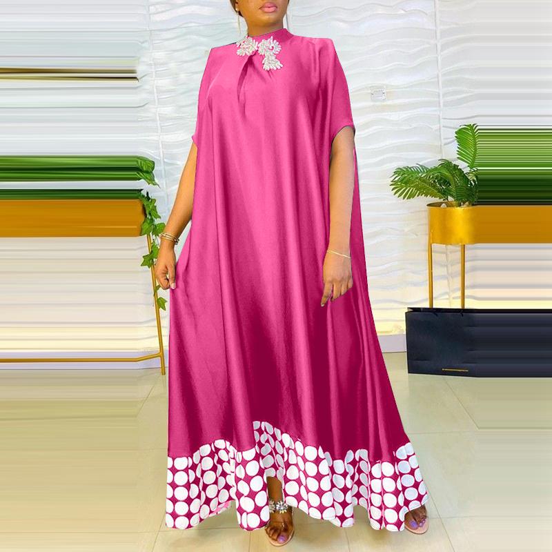 Oversized Women Short Sleeve Print Casual Loose Maxi Dress