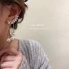 OEM Korean Fashion 18k Gold-plated Alloy Pearl Tassel Earrings One-piece Crystal Pearl Tassel Ear Clip Earrings