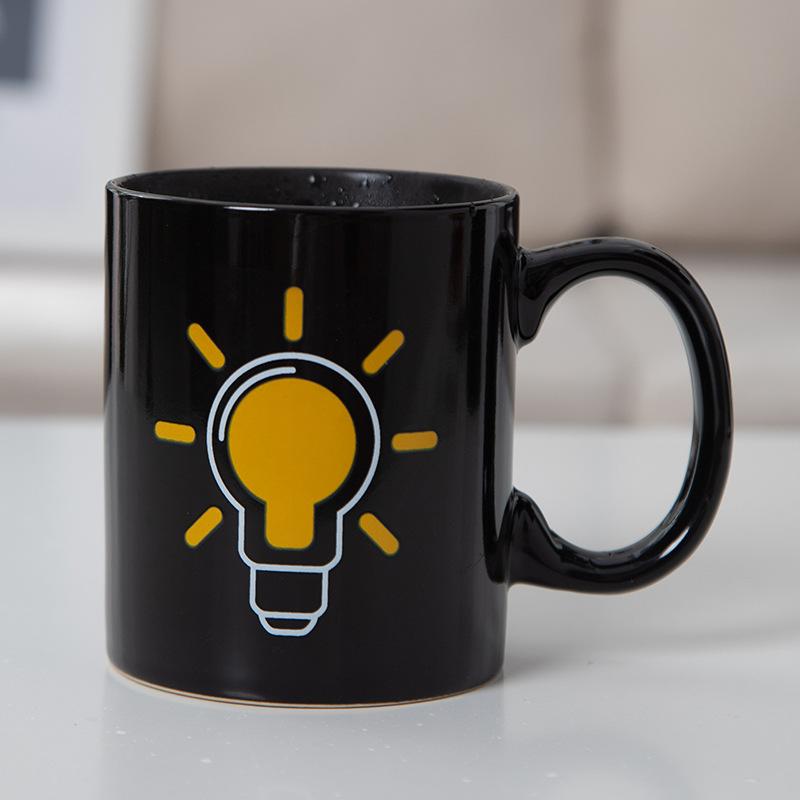 Glühbirne, Farbwechselbecher, kreativer Farbwechsel, Keramiktasse, Kaffeetasse, Zaubertasse
