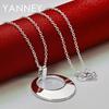 New 925 Sterling Silver Jewelry 16-30 Inches Fine 35MM Round Moon Necklace For Women Men Fashion Christmas Wedding Party