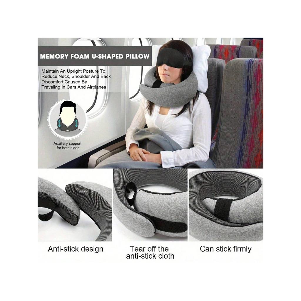 1 Portable U-shaped Neck Pillow, Suitable For Airplanes, Cars, Offices, And Vertical Sleep