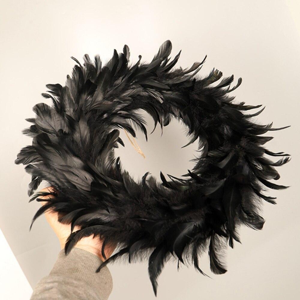Halloween Decorations Hanging Unique Feathers Wreath
