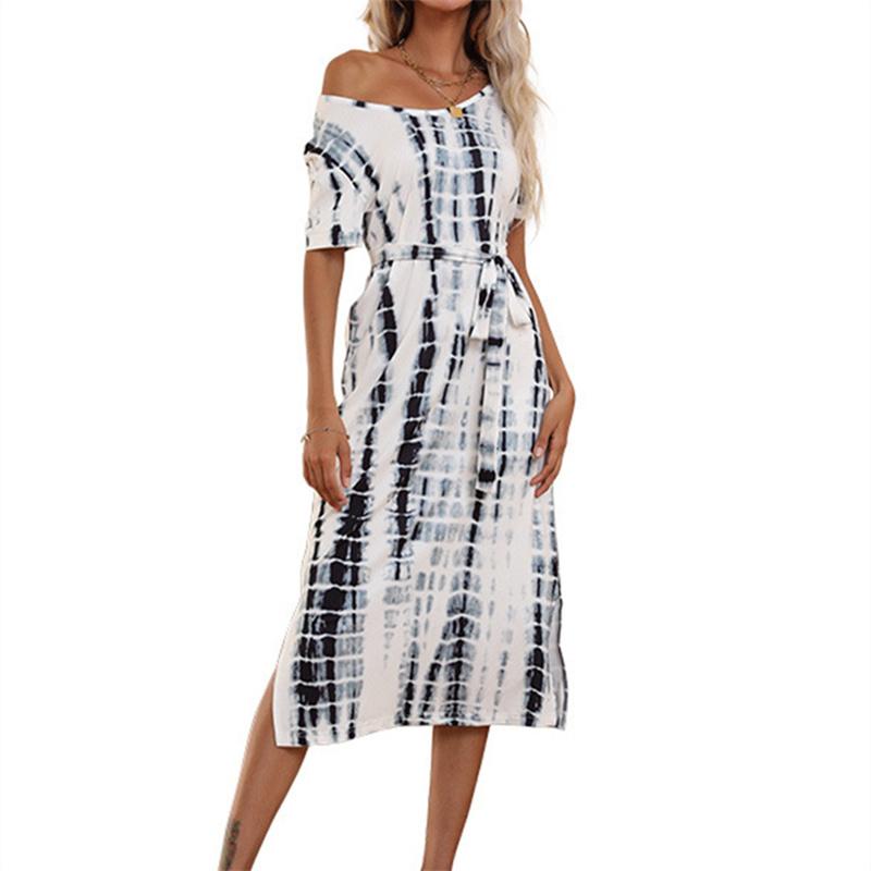 Elegant Bodycon Sexy Women's Short Sleeve Printed Dress for Women 2022 Summer Boho Party Dresses Woman Robe Femme Ladies