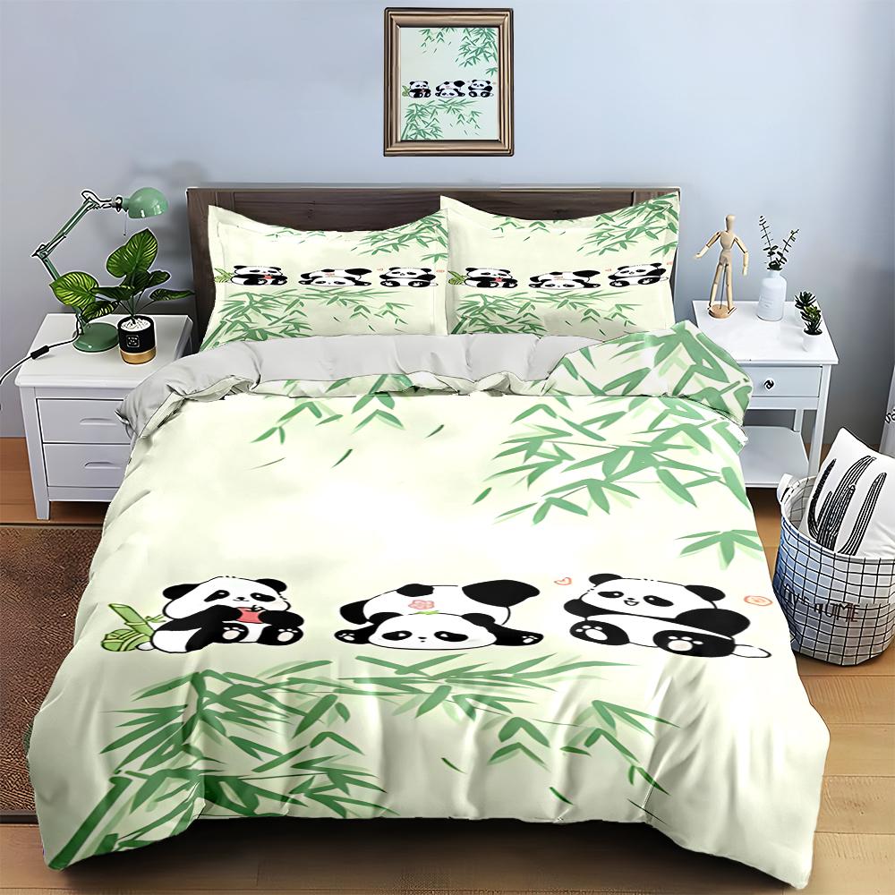 Pandas and Bamboo. Bedding Duvet Cover Sets Duvet Covers Pillowcases Gifts (1 * Duvet Cover 2 * Pillowcases, Without Duvet Insert)