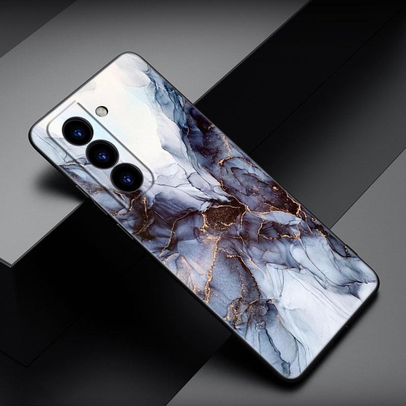 Husă de telefon din marmură vintage pentru Samsung Galaxy S22 Pro S21 S20 FE Ultra S10 Lite S10 S10E S9 S8 Plus Husă moale TPU neagră