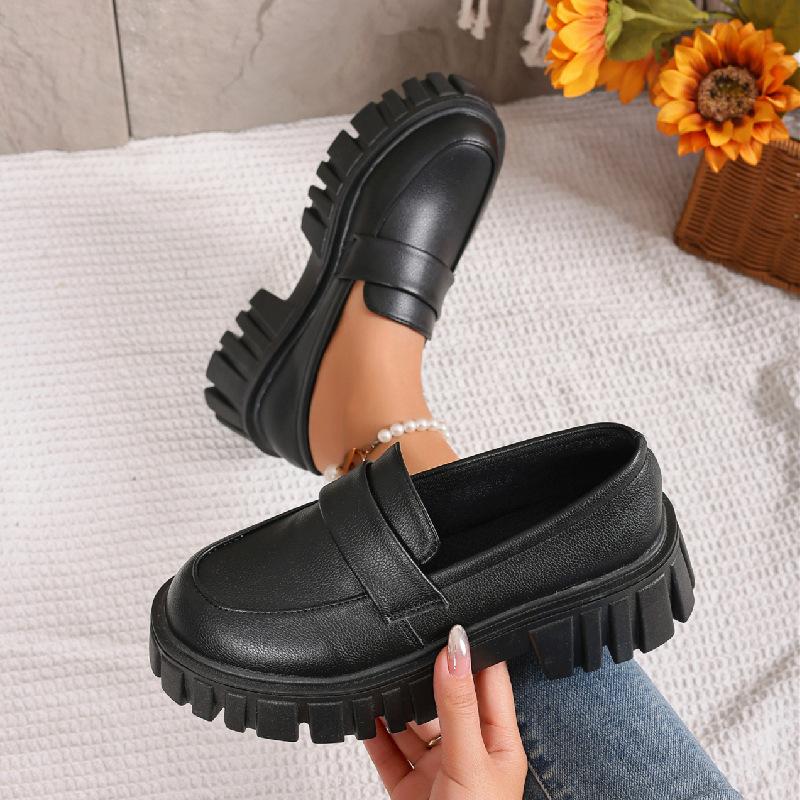 Außenhandel Übergröße Plateau Einzelschuhe Damen Frühling und Herbst neu niedrig geschnitten lässig bequem Lazy Slipper zum Hineinschlüpfen