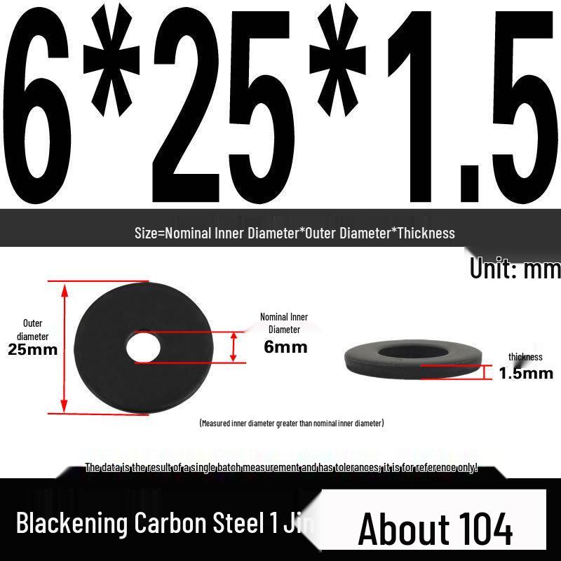 Blackened Thickened Oversized Metal Washer
