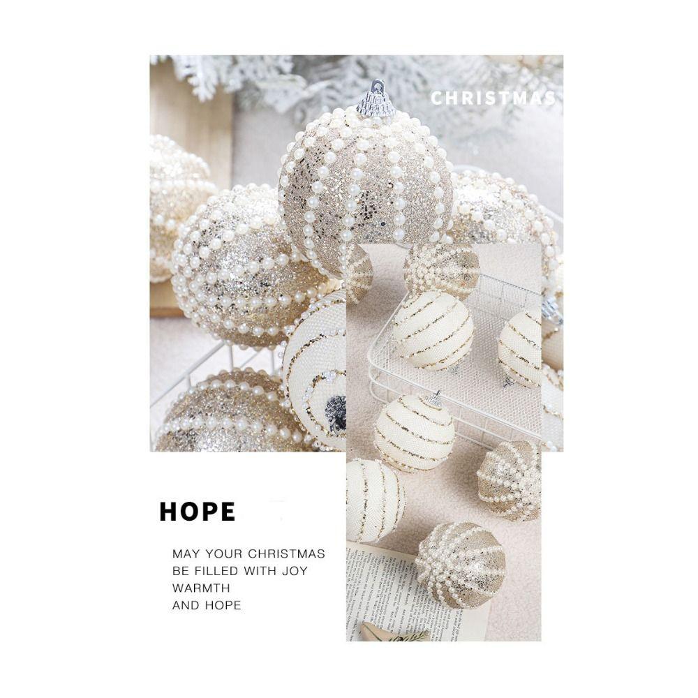 8CM Hanging Balls Foam Sequined Shiny Ball New Year Christmas Tree Decor