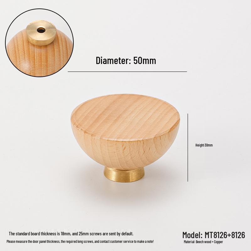 Solid Wood Cartoon Drawer Pull Knob for Children's Room