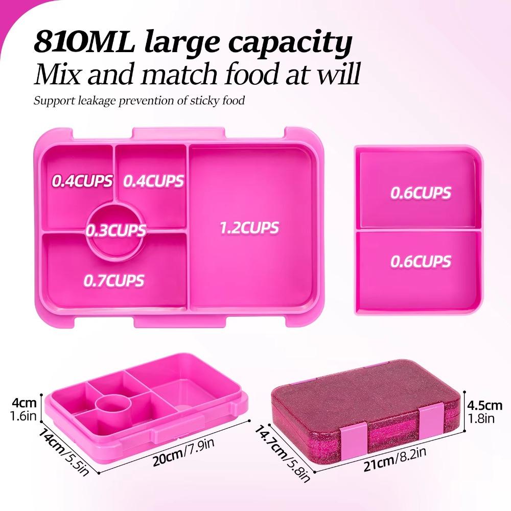 Divided Microwave Oven Bento Box 810ml Leakproof Storage Box Double-layer Food Container