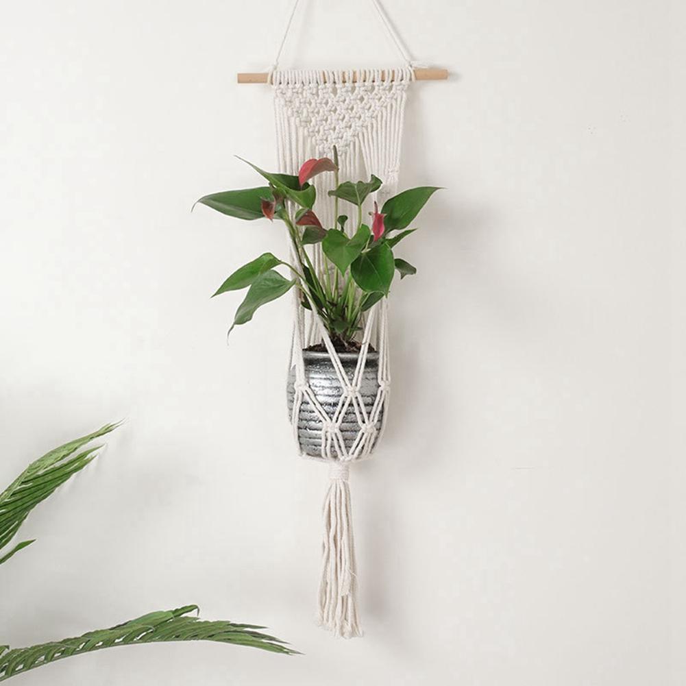 Umeraș pentru ghiveci pentru plante țesute manual Suport pentru coș suspendat pentru grădină