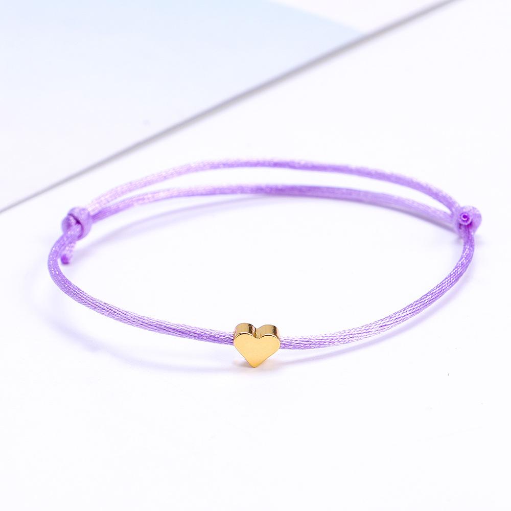 Браслет-сердце ко Дню святого Валентина Простой модный браслет с персиковым сердцем Маленький красный браслет с сердцем Маленькие свежие женские украшения