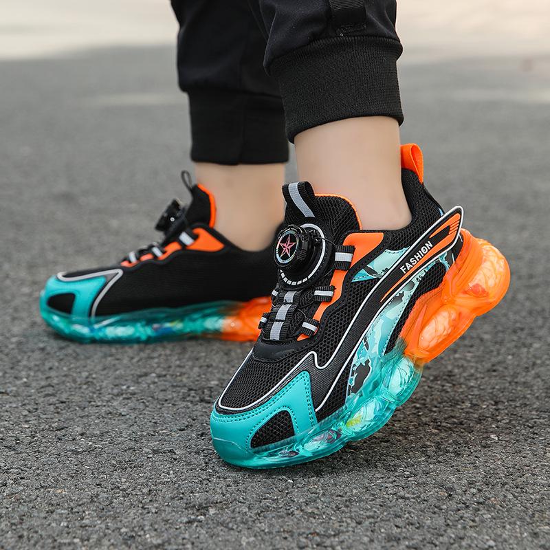 Summer 2025 Boys' Non-Slip Breathable Mesh Leather Sports Shoes