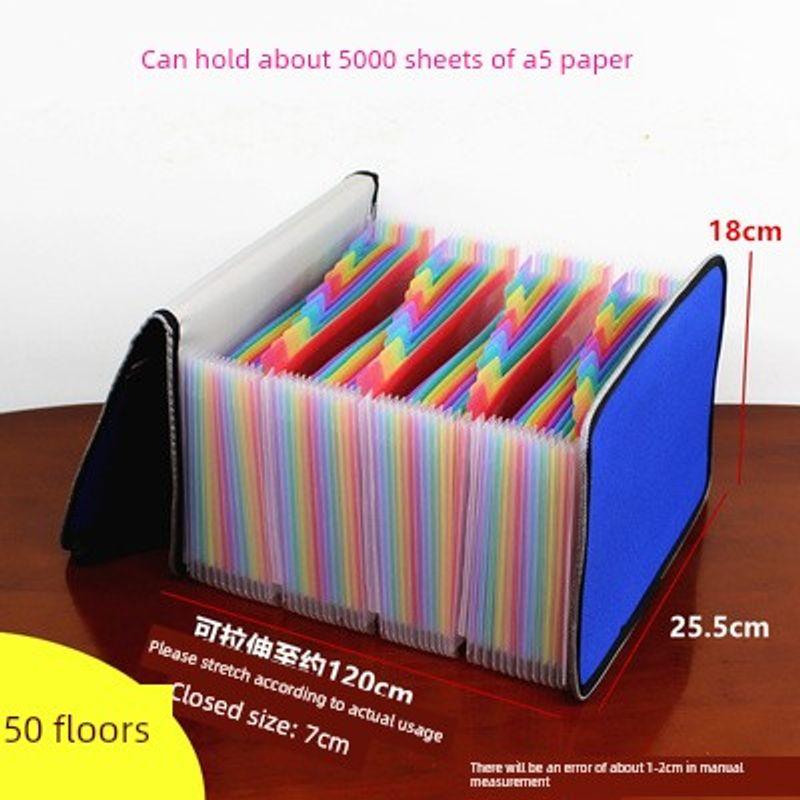 A5 Folder Large Capacity Expanding File Financial Invoice Folder Ticket Clips Folder Multi-Layer Classification Document Storage Box