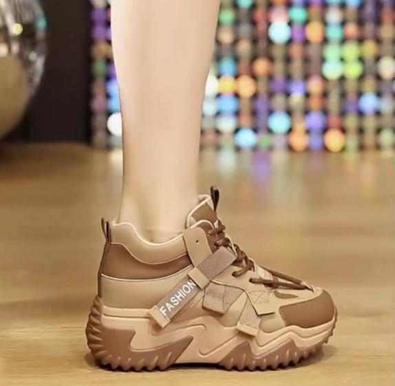 Dad Shoes Casual Versatile Autumn New Thick-soled Heightening High-top Muffin Sports Small Women's Shoes