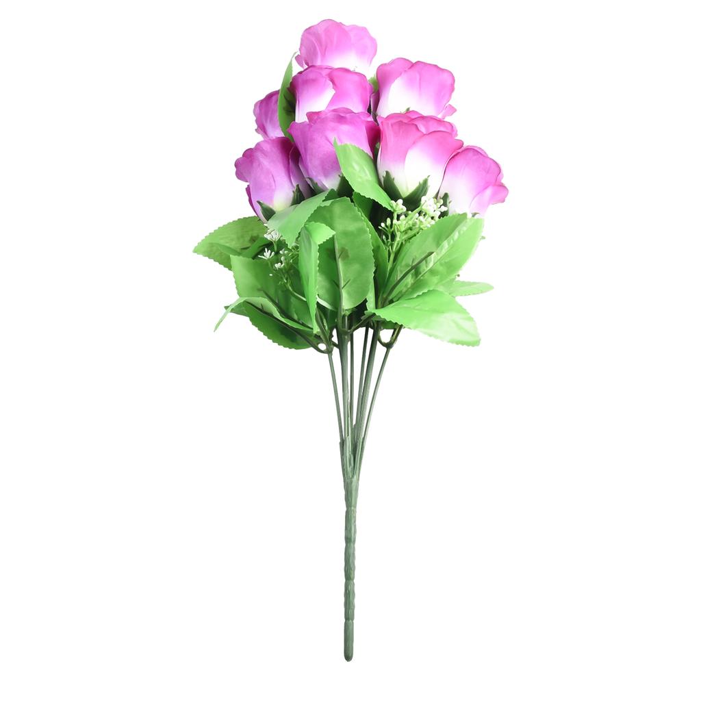 Graceful 10 Heads Fake Rose Bud Bunch for Wedding and Garden Decor