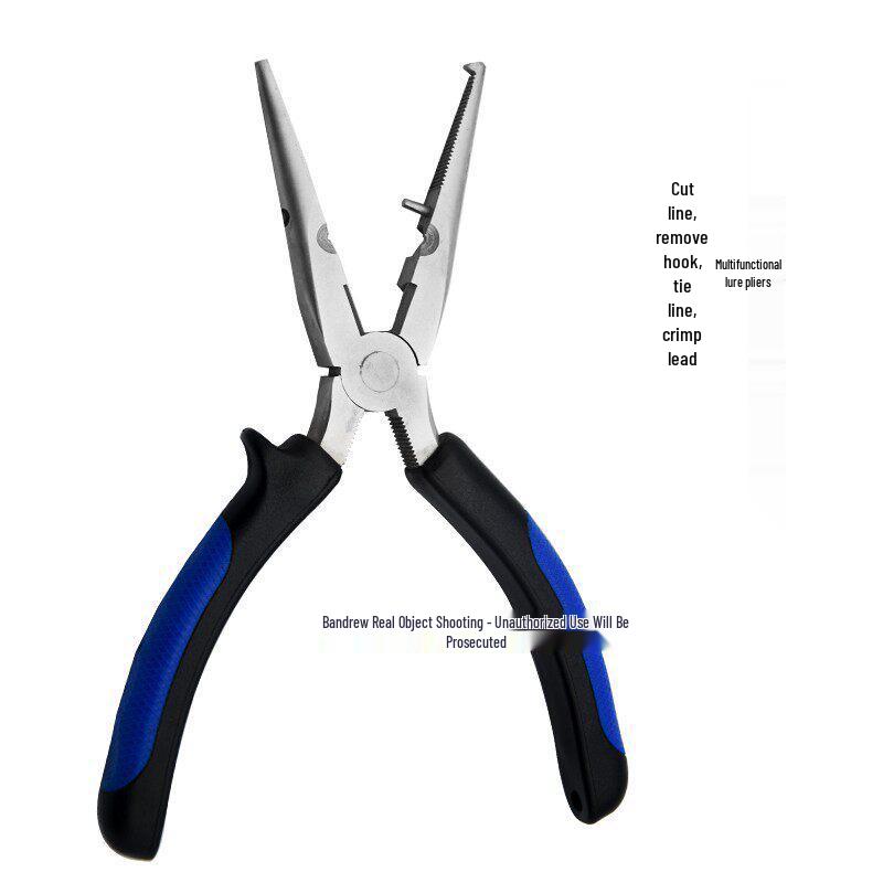 Bent-Nose Hook Remover & Fish Gripper: High-Carbon Steel Multi-functional Fishing Pliers