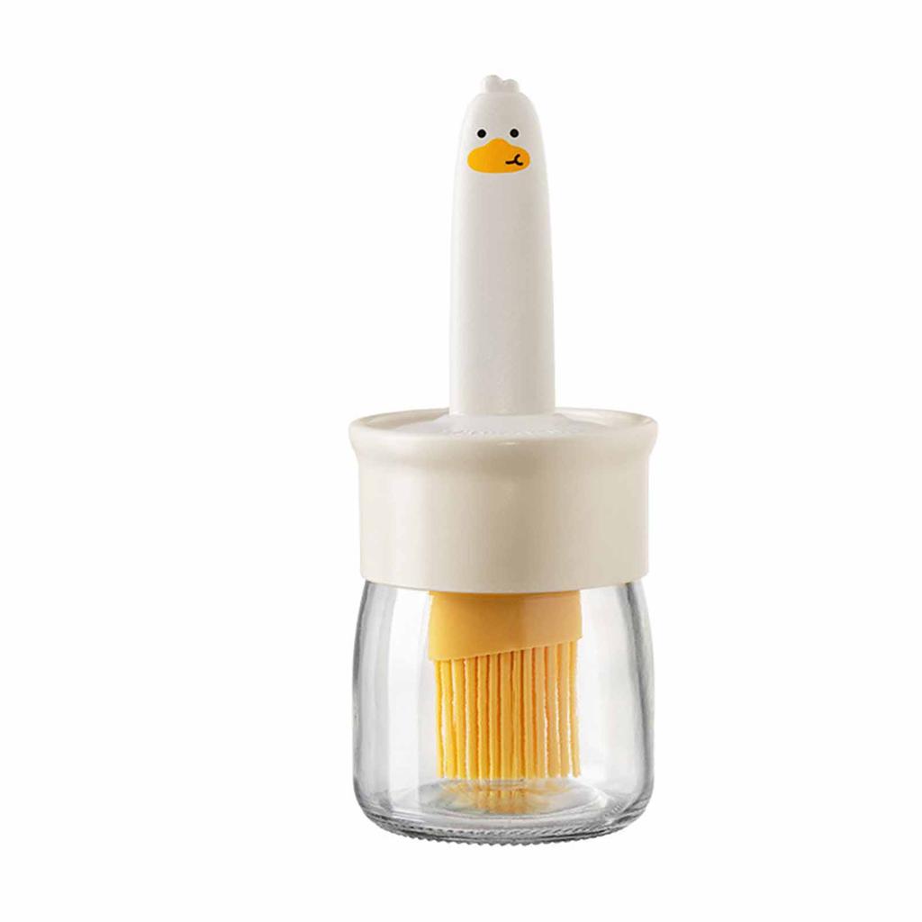 Bouteille d'huile à badigeonner Bouteille d'huile avec pinceau à badigeonner en silicone Récipient distributeur d'huile pour cuisine Pâtisserie Cuisine Grill