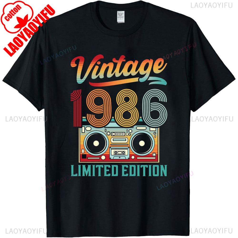 Vintage Made in 1986 40th Birthday 40 Years Old TShirts Summer Graphic Cotton Streetwear ShortSleeve Gifts Tee Men Tops