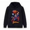 Kids Boys Girls Long Sleeve Hoodie Super Hero Print Casual Pullover Sweatshirt for Children Daily Wear