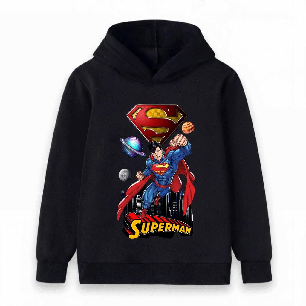 Kids Boys Girls Long Sleeve Hoodie Super Hero Print Casual Pullover Sweatshirt for Children Daily Wear