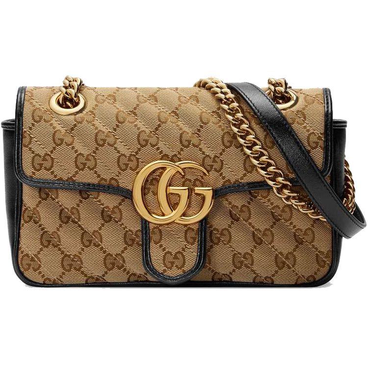 

Gucci GG Marmont Mini Bag Beige Ebony/Nero Women Bags Tan 446744-HVKEG-9772 Basic Set (Bag+Dust Bag)