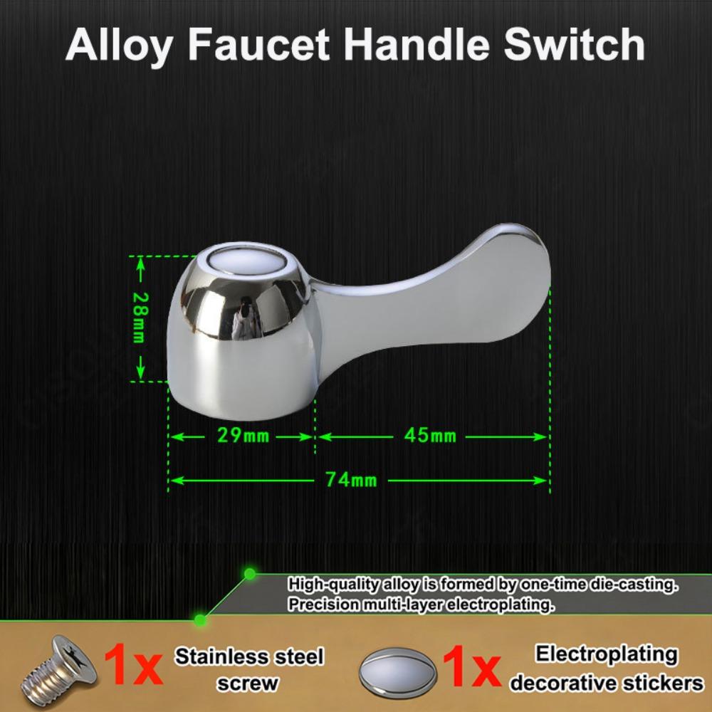 Neuer Legierungs-Wasserhahn-Griff Universeller Silberner Spülbecken-Griff Wasserhahnschalter-Griff