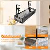 Under Table Storage Rack No Drilling Extendable Metal Cable Management Tray Metal Cord Organizer Kit Kitchen Storage Accessories