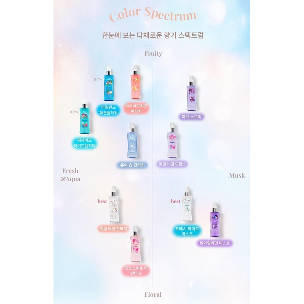 Body Fantasies-Perfume Mist 94ml (10 Types) - Body Perfume Mist, Korean