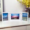 Eleganter dreifach faltbarer Bilderrahmenständer, minimalistisch Schwarz/Weiß, für mehrere 6- oder 7-Zoll-Fotos, kreative Tischdekoration für Zuhause und Büro