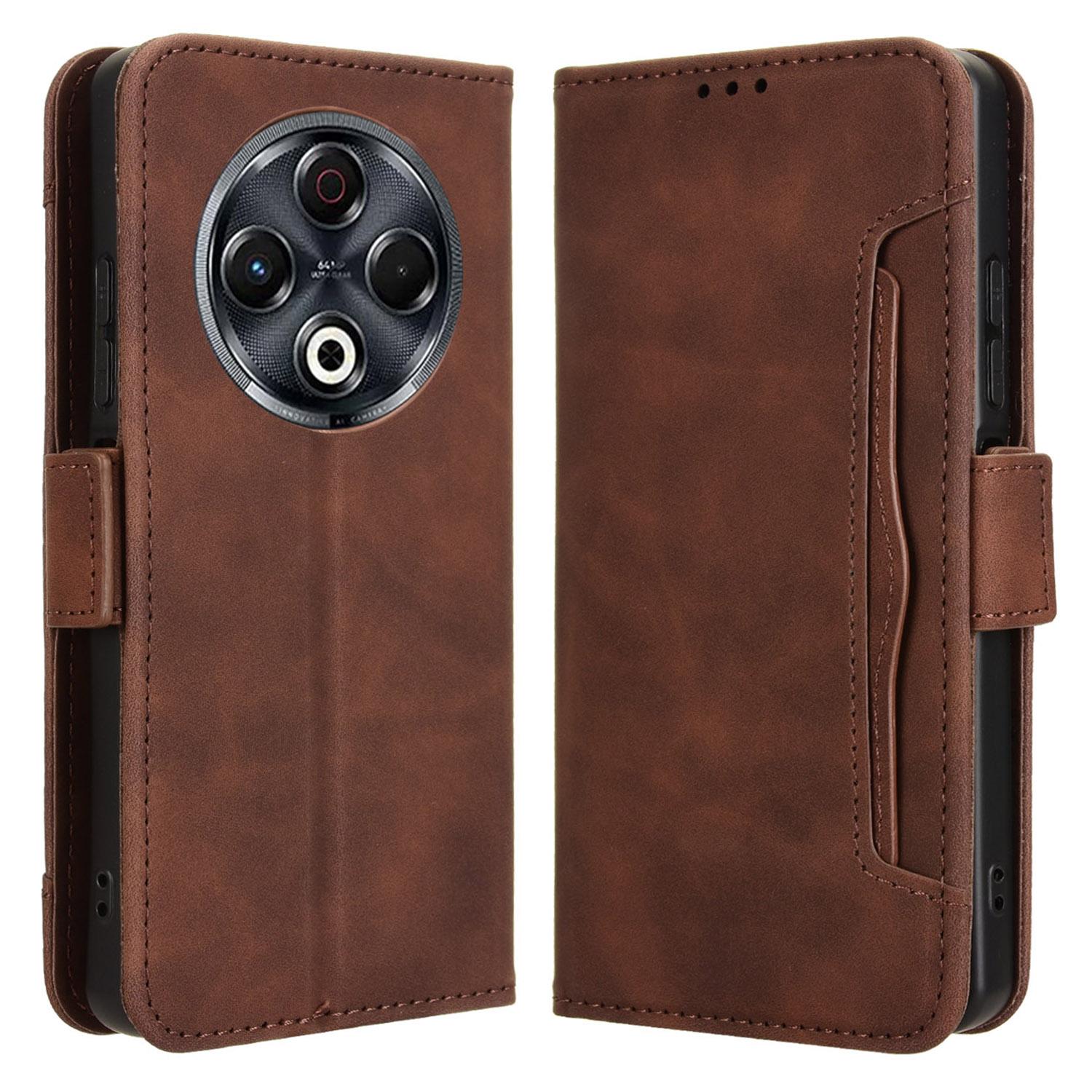

For TECNO Spark 30 4G KL6 Leather Case Phone Wallet Cover with Multiple Card Slots Brown