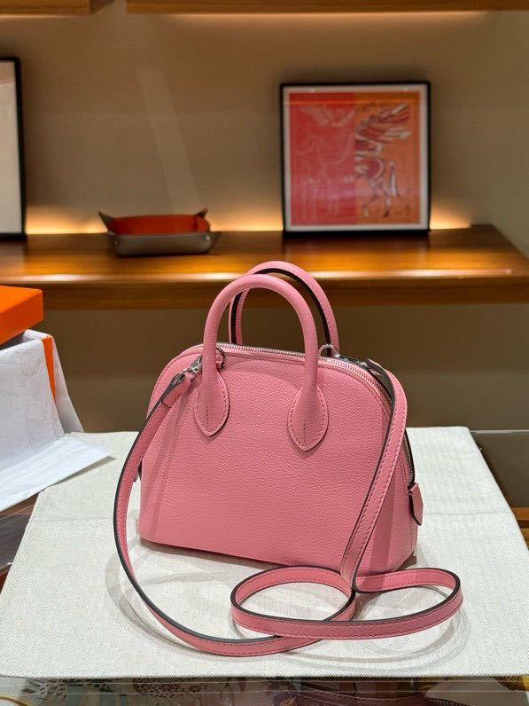 2024 Genuine Leather Mini Goatskin Crossbody Bowling Bag for Women