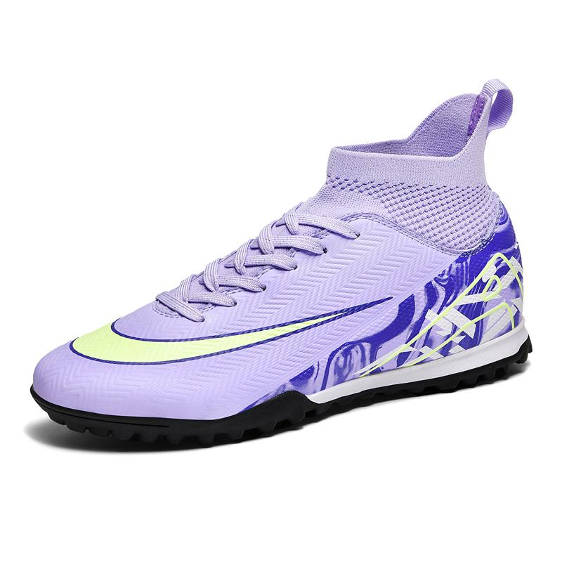 Mens Football Shoes TF/FG High Top Lightweight Grass Training Football Boots Professional Competition Soccer Shoes for Man