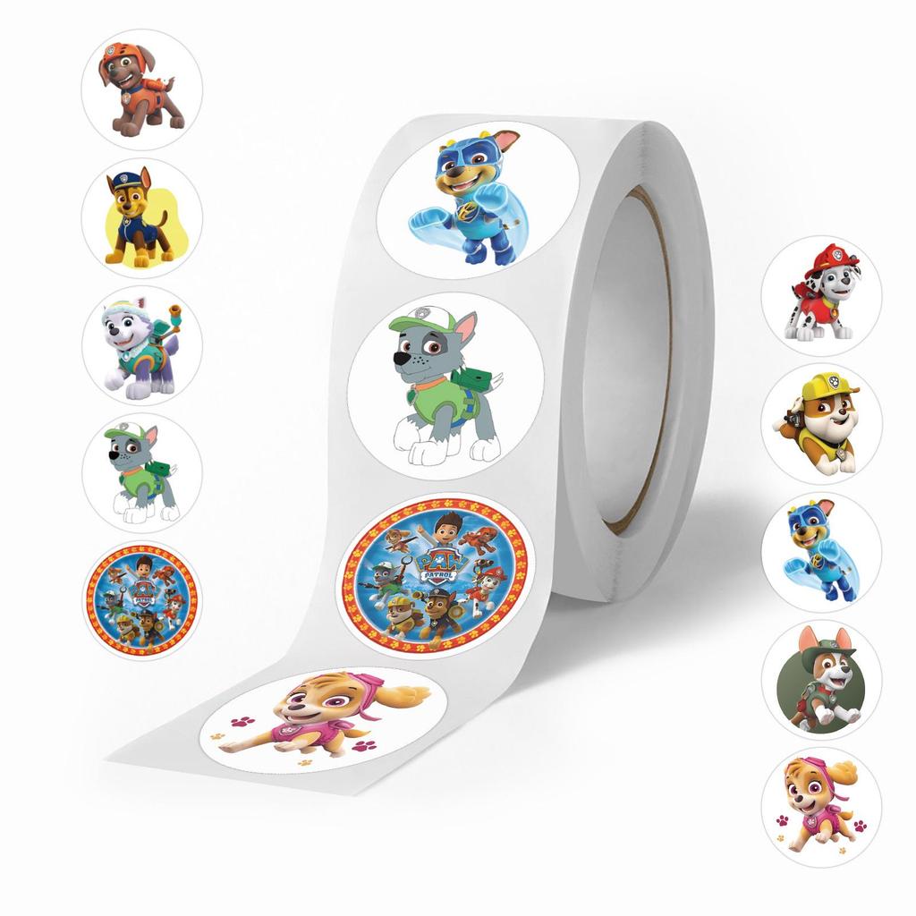 Paw Patrol Cartoon Roll: 500 Decorative Stickers for Sealing and Notebooks