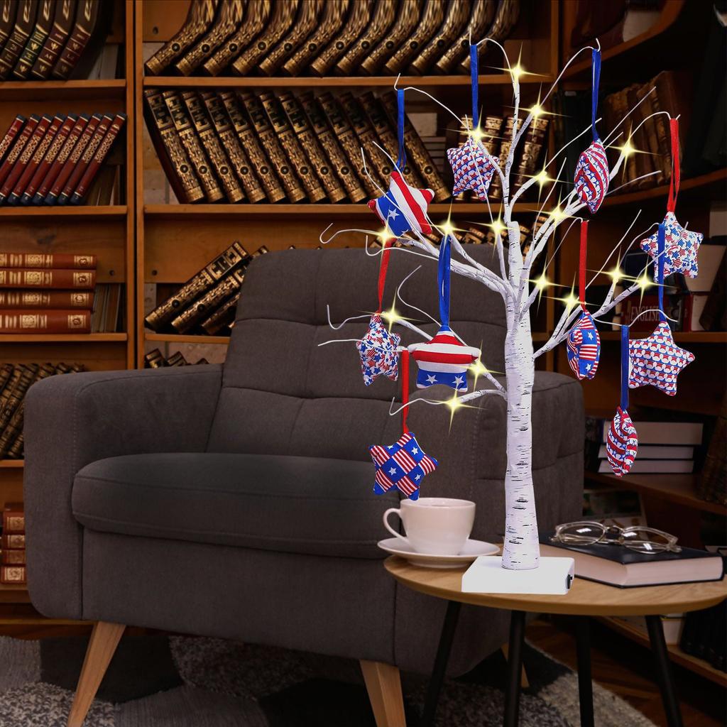 6PCIndependence Day Decoration Pendant Star Pendant Five Star Love Independence Day Decoration