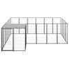 VidaXL Chenil Noir 8,47 m² Acier Enclos pour Chiots Cage Chiens Extérieur 3082212