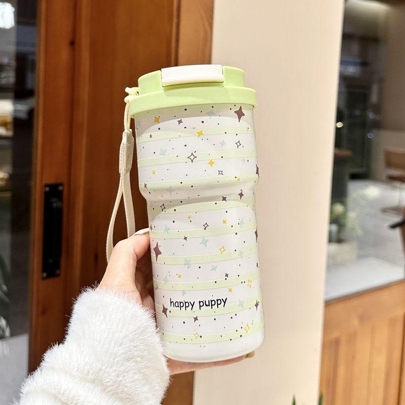 Large-Capacity Thermos Cup with Ceramic Liner, 2025 New Model, Stylish Cup for Women, Niche High-End Water Cup with Straw